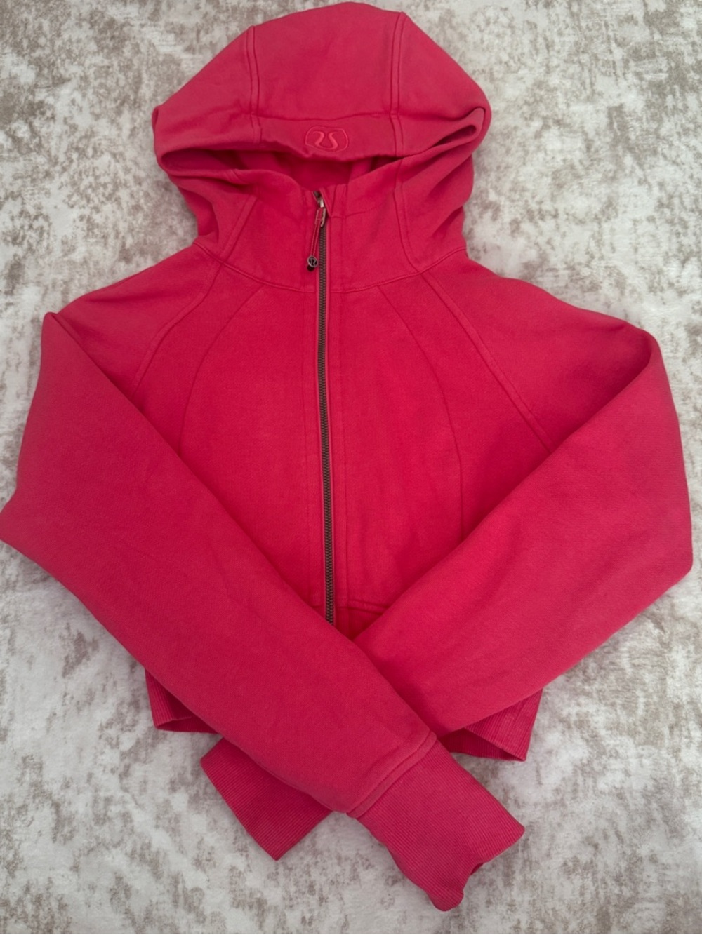 Lululemon Scuba Full-Zip Cropped Hoodie Lip Gloss Size 2